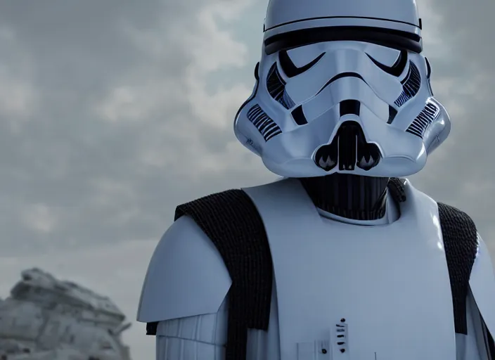 Image similar to menacing general wearing a white star wars imperial general uniform, his skin is blue, ultra realistic, 4 k, movie still, uhd, sharp, detailed, cinematic, render, modern