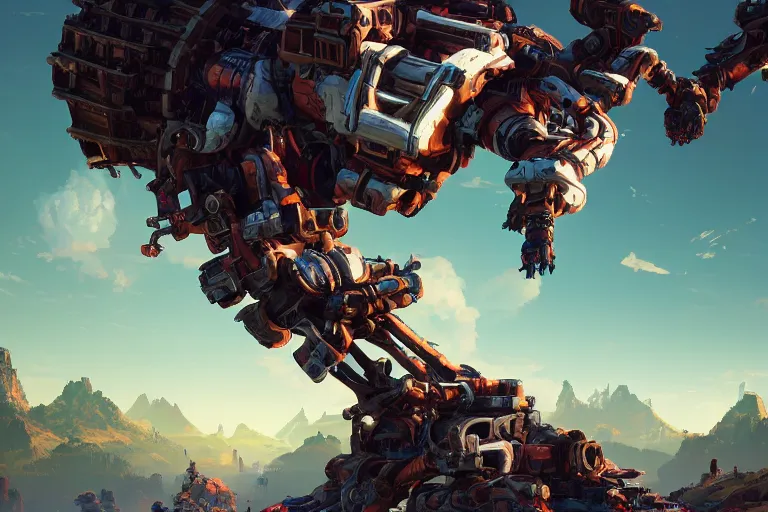 Image similar to rollerback machine mecanical creature robot of horizon forbidden west horizon zero dawn radiating a glowing aura global illumination ray tracing hdr fanart arstation by ian pesty and alena aenami artworks in 4 k