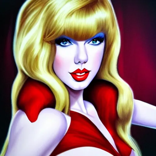 Image similar to Taylor Swift cosplaying as jessica rabbit, by artgerm, deviantart