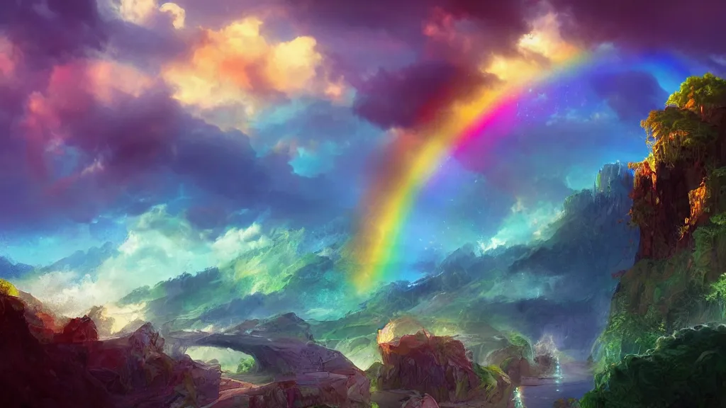 Image similar to rainbow, fantasy artwork, award winning, very very very very very very very beautiful scenery, artstation