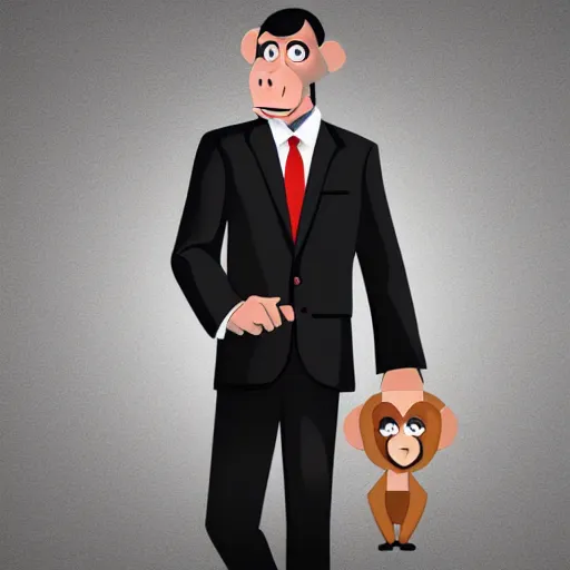 Image similar to ape cartoon wearing suits