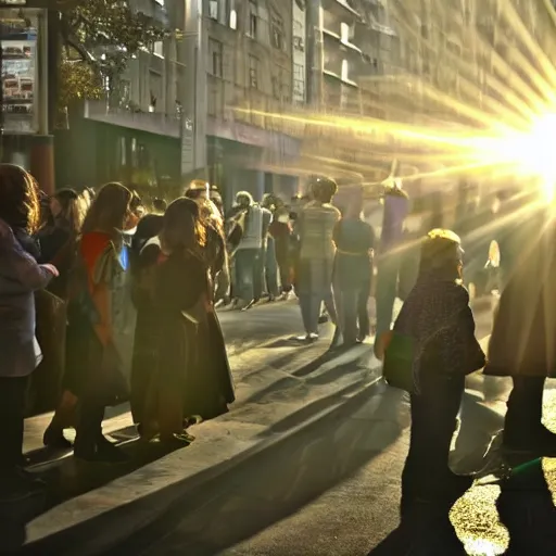 Image similar to futuristic street photography rapture jesus christ sun rays second coming revelations beautiful