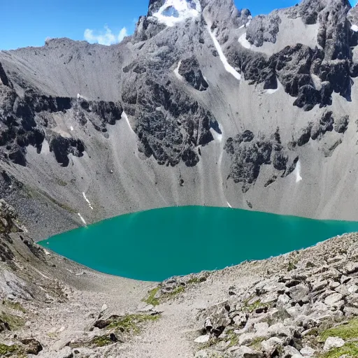 Prompt: took a pic of this exploding lake while hiking in the alps #nature #crazy