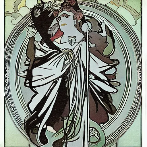 Image similar to anthropomorphic turtle hero by alphonse mucha