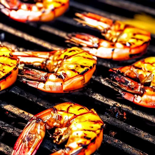 Prompt: burned shrimp that was left on the grill way too long there is a lot of smoke , burning shrimp, thick smoke, black smoke, grill, flames, overcooked shrimp, high particle count, photo realistic