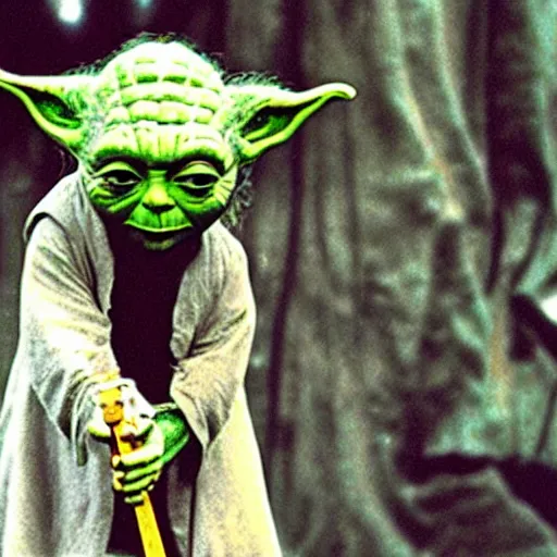 Image similar to yoda performing at woodstock