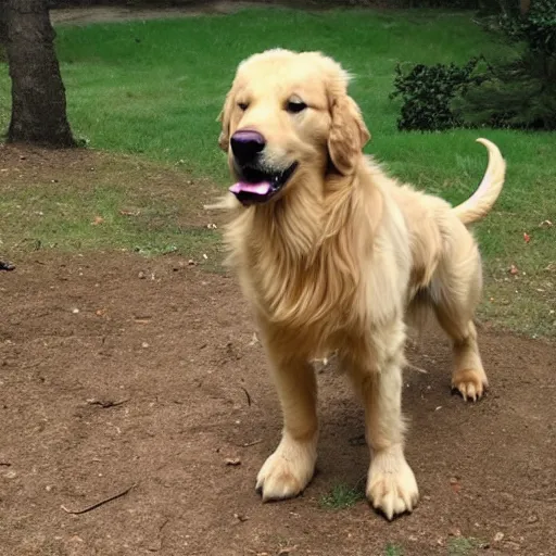 Prompt: golden retriever minotaur