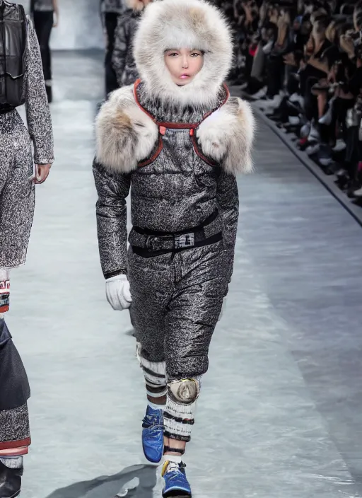 Prompt: hyperrealistic and heavy detailed moncler runway show of walmart, leica sl 2 5 0 mm, vivid color, high quality, high textured, real life