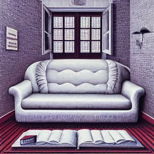 Prompt: a couch by rob gonsalves