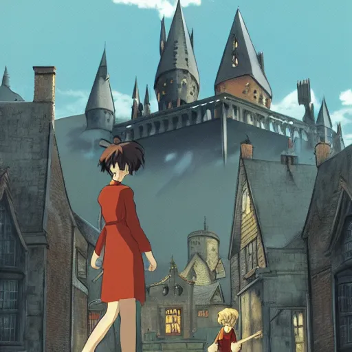 Prompt: film still of Harry potter and the philosopher's stone Artwork by Dice Tsutsumi, Makoto Shinkai, Studio Ghibli