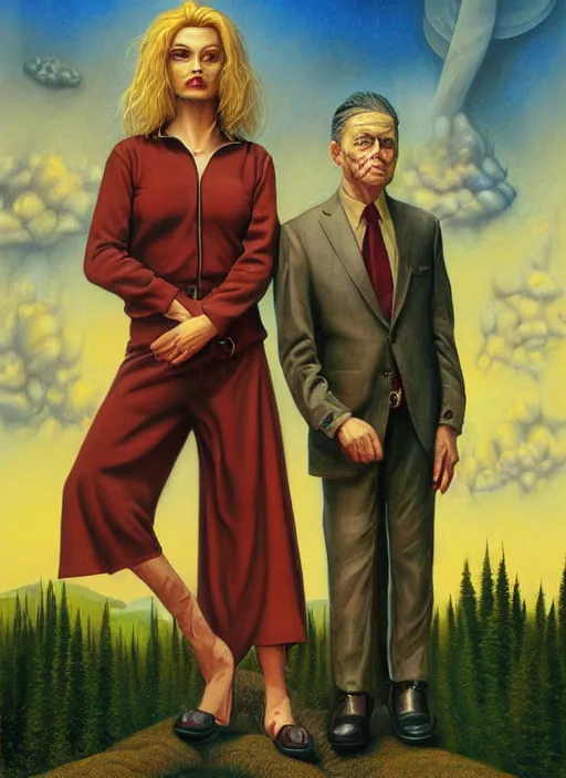 Image similar to twin peaks movie poster art by mark garro