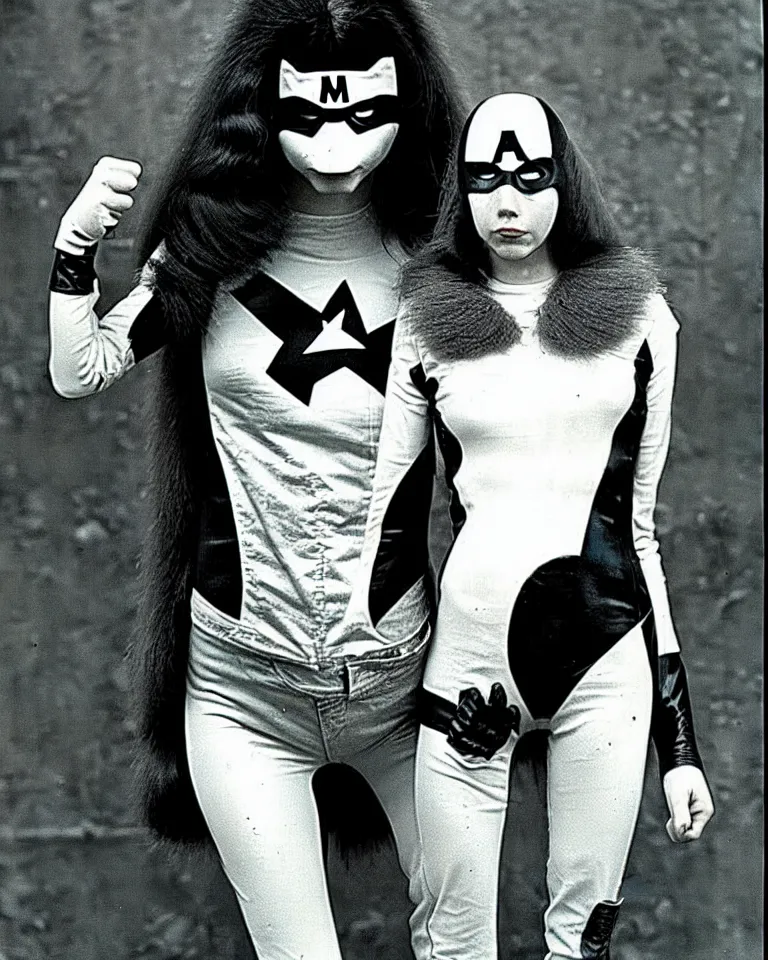 Image similar to new marvel superhero opossum girl, 1 9 7 0 s photo