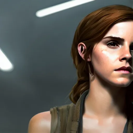 Image similar to a highly detailed matte portrait of emma watson as black widow, spy novel by tom clancy, unreal engine, volumetric lighting, exquisite detail, 8 k, art by greg rutkowski and alphonse mucha