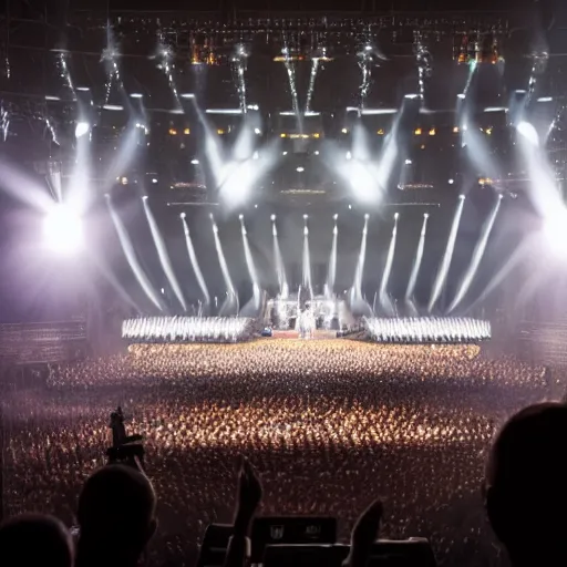 Image similar to viktor orban giving his last concert, concert photography