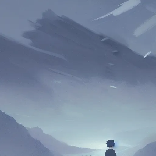 Prompt: depressing landscape, sadness, sorrow, emotional. cgsociety masterpiece, artstation trending, by rossdraws, ghibli, kimi no na wa, greg rutkowski, simon stalberg, greg manchess