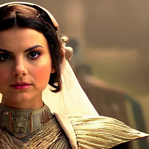 Image similar to victoria justice as princess padme in star wars episode 3, 8 k resolution, cinematic lighting, anatomically correct