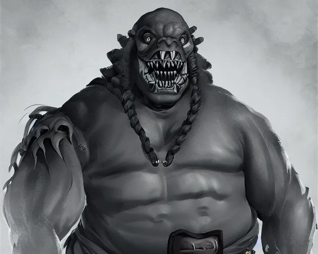 Image similar to sea of thieves character portrait concept art for a huge hulking muscular anthropomorphic alligator man with a humanoid body, cgsociety, trending on artstation, rare ltd,