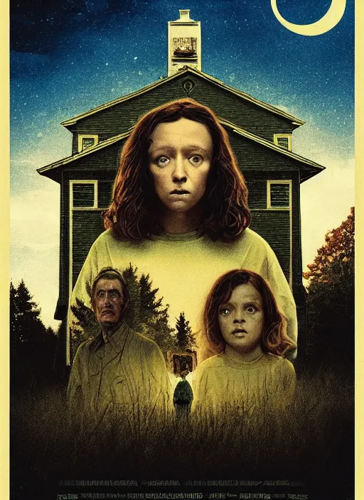 Image similar to a movie poster for hereditary ( 2 0 1 8 ), poster art by drew struzan, featured on reddit, retrofuturism, movie poster, reimagined by industrial light and magic, poster art