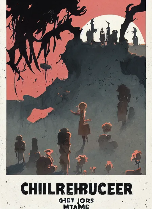 Image similar to poster movie called the children butcher, by atey ghailan, james gilleard, by joe fenton, by greg rutkowski, by greg tocchini, by kaethe butcher, 8 k, hd