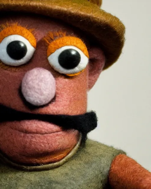 Image similar to tuco salamanca as a muppet. highly detailed felt. hyper real photo. 4 k.