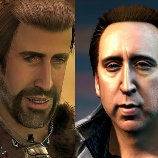 Prompt: Nic Cage as a character in Final Fantasy XIV