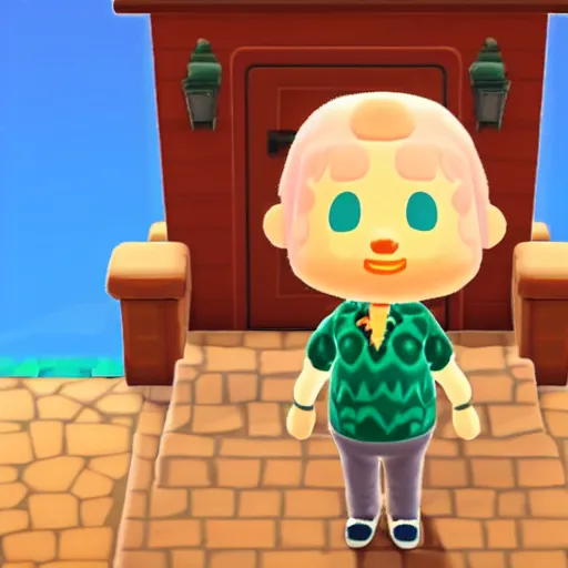 Prompt: tom hanks in animal crossing, official screenshot