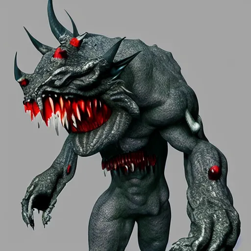 Image similar to monster demon, 3 d rendered