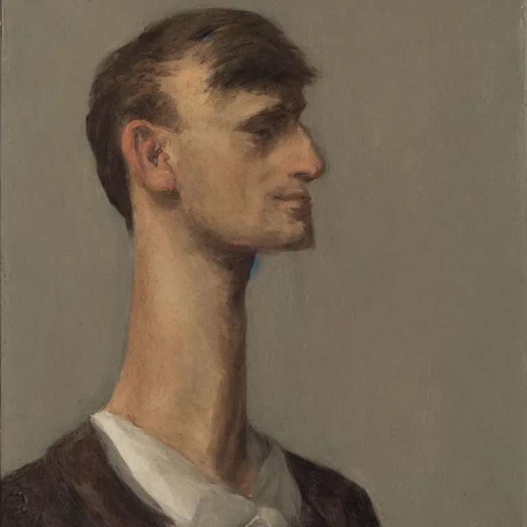 Image similar to portrait of a man with a 6 foot long neck