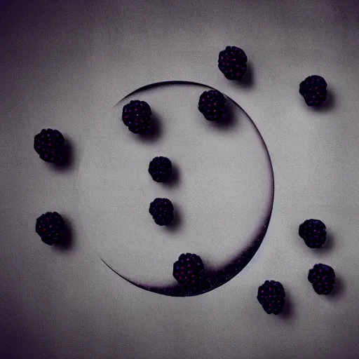 Prompt: the moon made out of blackberries, 3d render