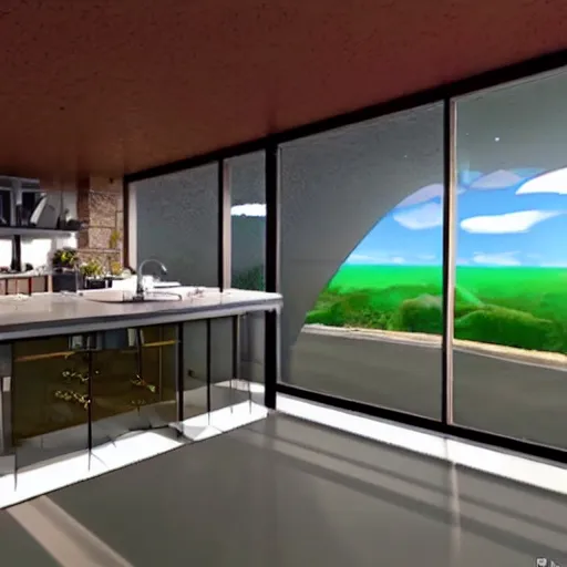 Image similar to inside view of the jetson's house in the real world, photorealistic, ultra realistic, hyper realistic, cinematic view, wide shot,