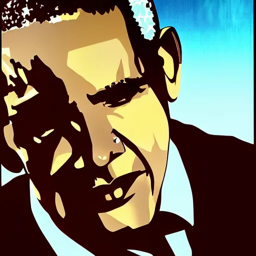 Prompt: president barack obama by yoji shinkawa game cover high quality digital art