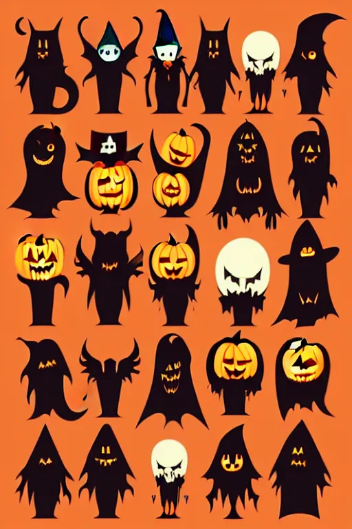 Image similar to illustration halloween characters set, vector art, photoshop files, envato elements, cut, fun, spooky