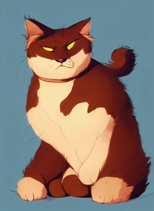 Image similar to a big fluffy cat by cory loftis, trending on artstation