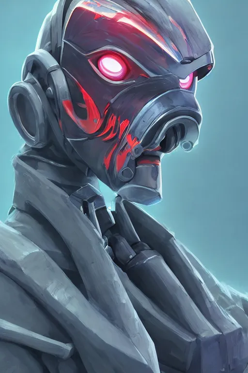 Image similar to epic mask helmet robot ninja portrait stylized as fornite style game design fanart by concept artist gervasio canda, behance hd by jesper ejsing, by rhads, makoto shinkai and lois van baarle, ilya kuvshinov, rossdraws global illumination radiating a glowing aura global illumination ray tracing hdr render in unreal engine 5