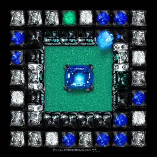 Image similar to chaotic cinematic space rift, dark, golem - emerald golem - sapphire golem - diamond, bright, night