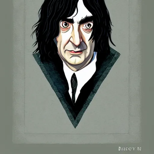 Prompt: a portrait of mr. bean as severus snape by becky cloonan