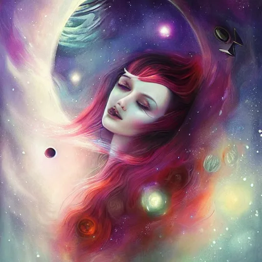 Prompt: Liminal space in outer space by Anna Dittmann