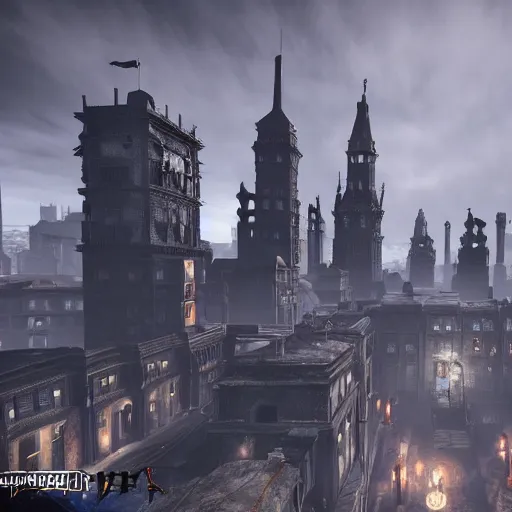 Image similar to grimdark gothic city, unreal engine, 8 k, ultra realistic, ultra detail