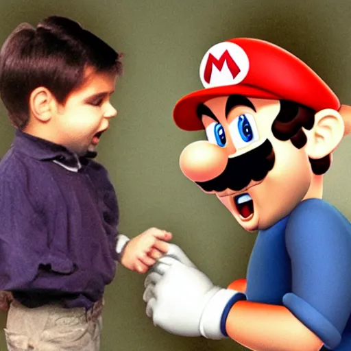 Image similar to mario devouring his son