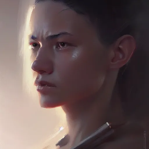 Prompt: human weapon, concept art oil painting, portrait ethereal by jama jurabaev, greg rutkowski extremely detailed, brush hard, artstation, soft light