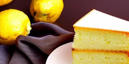 Prompt: photo of moist lemon cake, advertising photo, studio lighting, 4K