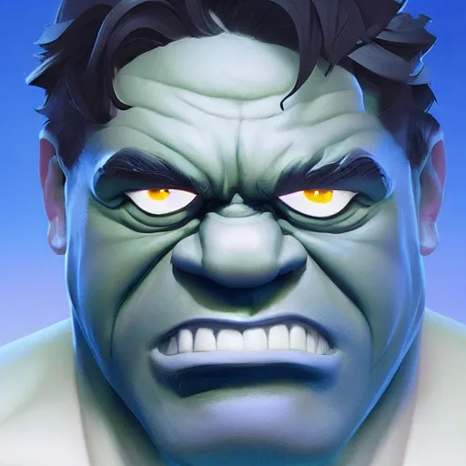 Image similar to face icon stylized minimalist the hulk, loftis, cory behance hd by jesper ejsing, by rhads, makoto shinkai and lois van baarle, ilya kuvshinov, rossdraws global illumination