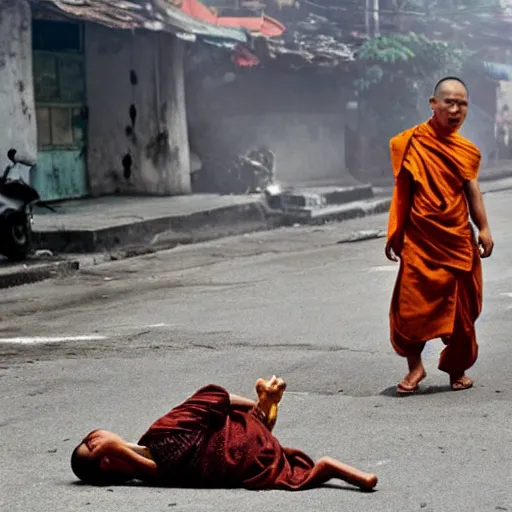 Prompt: self-immolating monk in Saigon