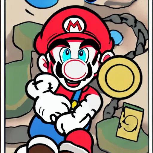 Prompt: mix mario and a rat in a cave