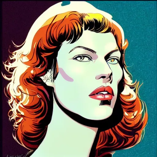 Image similar to “ milla jovovich retro minimalist portrait by jean giraud, moebius starwatcher comic, 8 k ”