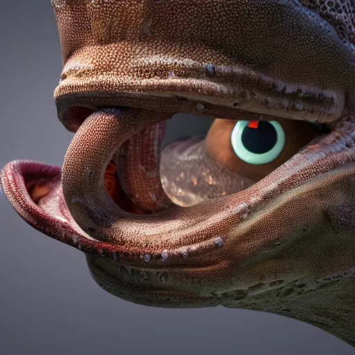 Image similar to hyperrealistic dslr film still of anthropomorphic squid, early cuyler, redneck, stunning 8 k octane comprehensive 3 d render, inspired by istvan sandorfi & greg rutkowski & unreal engine, perfect symmetry, dim volumetric cinematic lighting, extremely hyper - detailed, extremely lifelike attributes & lifelike texture, intricate, masterpiece, artstation, stunning