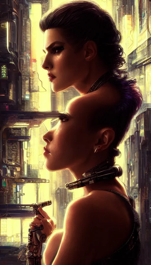 Prompt: cyberpunk, perfectly-centered-Portrait of the most beautiful woman on the planet, bladerunner, high fashion, high heels, insane, intricate, highly detailed, digital painting, artstation, concept art, smooth, sharp focus, illustration, Unreal Engine 5, 8K, art by artgerm and greg rutkowski and alphonse mucha