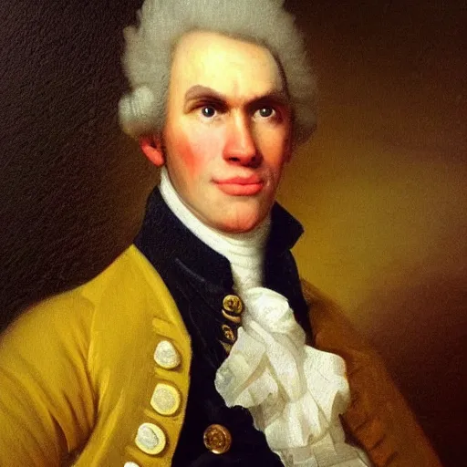 Image similar to An 18th century oil painting of Jerma985, portrait of Jerma985, grainy, realistic, very realistic, hyperrealistic, highly detailed, very detailed, extremely detailed, very neat, very epic, very cool, detailed, trending on artstation