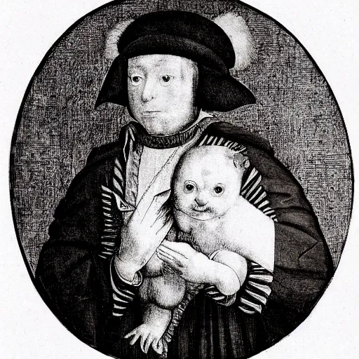 Image similar to portrait of a baby harp seal dressed as italian nobleman, sandro bottecelli, 1 4 5 0