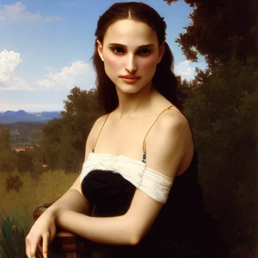 Image similar to Painting of Natalie Portman, Art by william adolphe bouguereau, Extremely detailed, 4K, Award winning,